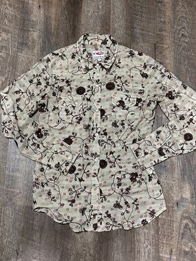 Vintage Roper Men's Diamond Pearl Snap Western Shirt Embroidered Rodeo Small